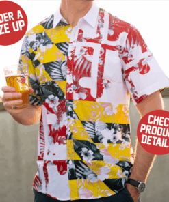 Maryland Flag Floral / Hawaiian Shirt 1 Maryland Flag Floral / Hawaiian Shirt