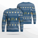 McDonald’s Ba Da Ba Ba Ba 2025 Ugly Christmas Sweater Calm Blue