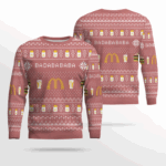 McDonald’s Ba Da Ba Ba Ba 2025 Ugly Christmas Sweater Pink