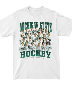 Michigan State Hockey 2025-2026 White T-Shirt