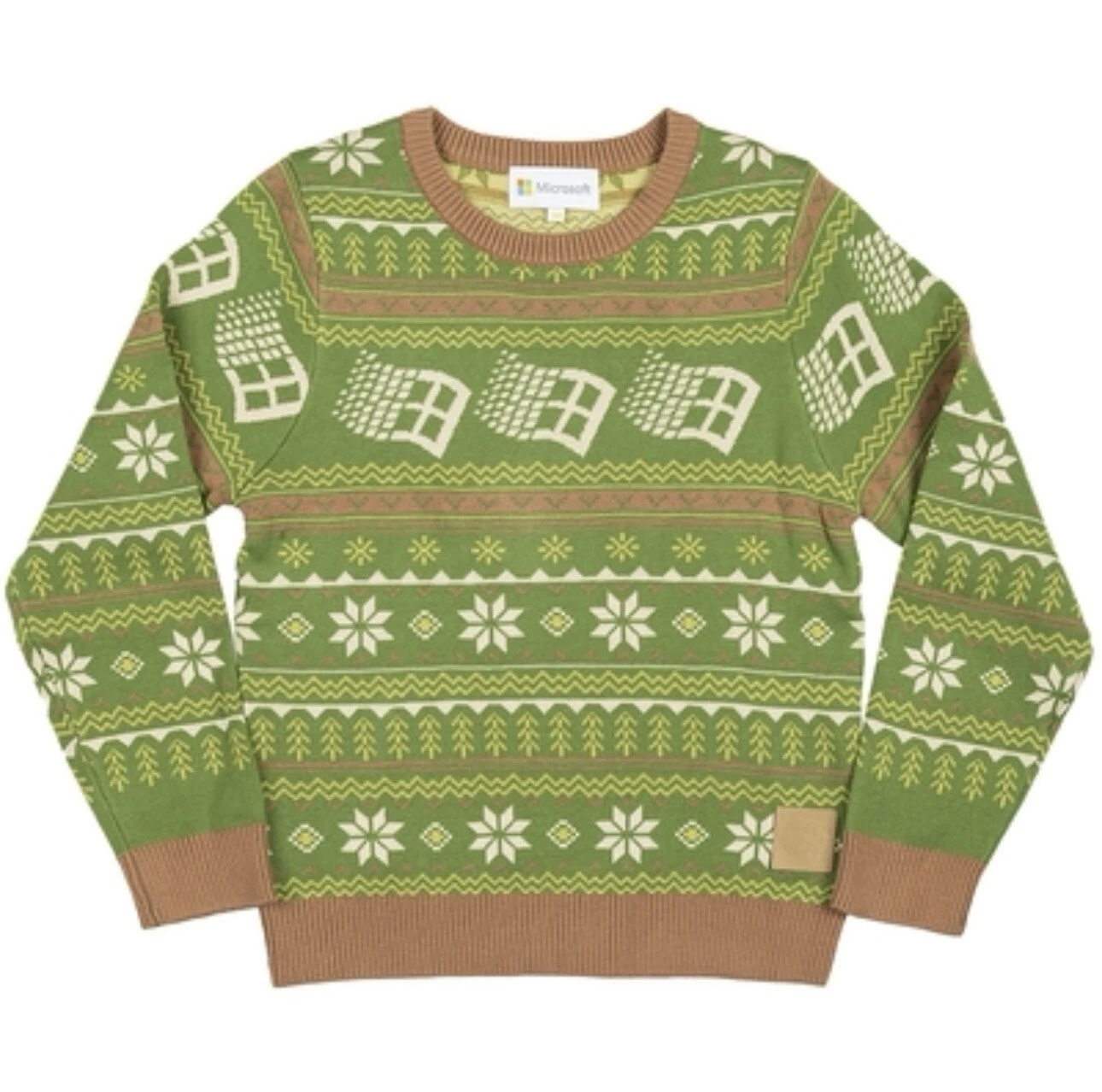 Microsoft Windows Ugly Holiday Sweater Brown And Green 2025 Microsoft Windows Ugly Holiday Sweater Brown And Green 2025