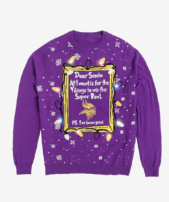 Minnesota Vikings Dear Santa Ugly Christmas Sweater 2025