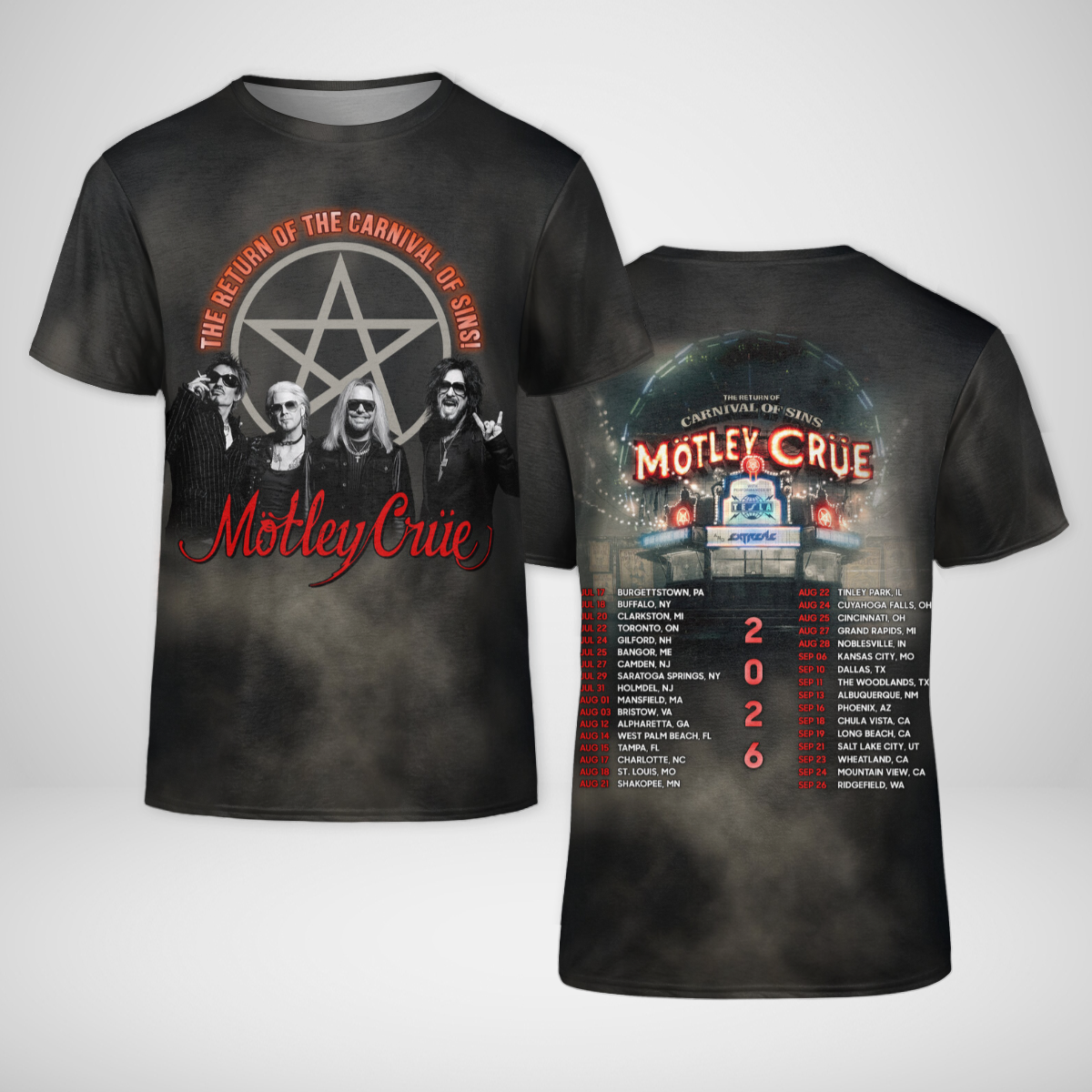 Motley Crue Return Of The Carnival Of Sins 2026 Tour Shirt Motley Crue Return Of The Carnival Of Sins 2026 Tour Shirt