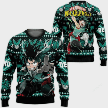 My Hero Academia Anime Izuku Midoriya Ugly Christmas Sweater 2025