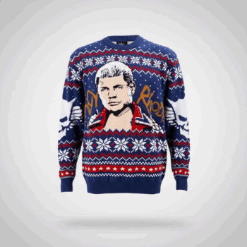 Navy-White Cody Rhodes American Nightmare Holiday Ugly Sweater 2025