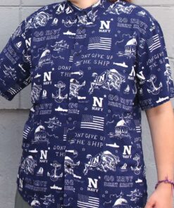 Go Navy Fan Pattern / Hawaiian Shirt