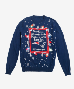 New England Patriots Dear Santa Ugly Christmas Sweater 2025