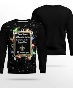 New Orleans Saints Dear Santa To Win Super Bowl Ugly Christmas Sweater 2025