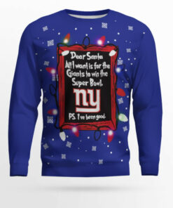 New York Giants Dear Santa To Win Super Bowl Ugly Christmas Sweater 2025 1 New York Giants Dear Santa To Win Super Bowl Ugly Christmas Sweater 2025