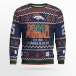 Orange & Blue Denver Broncos Ugly Christmas Sweater 2025