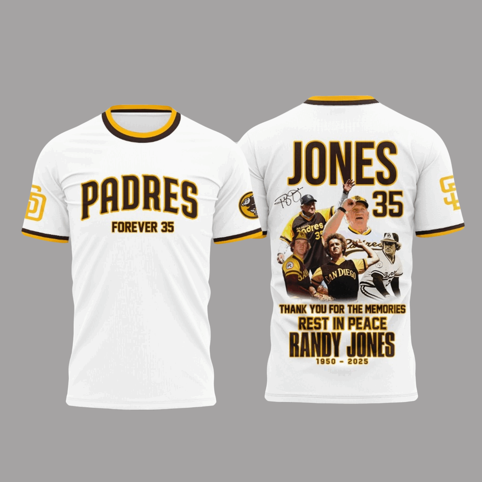Padres Forever Randy Jones 2025 Memories T-Shirt White