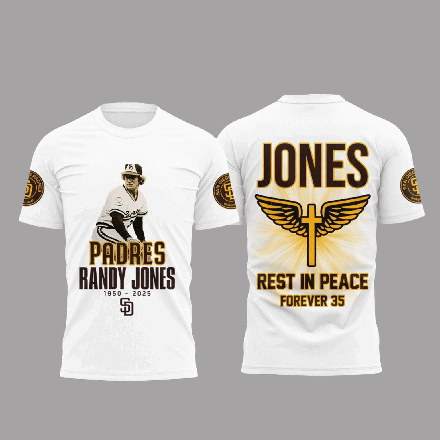 Padres Randy Jones 1950 2025 Rest In Peace Forever 35 Shirt White