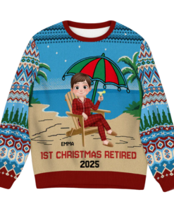 Personalised 1st Christmas Retired Ugly Sweater 2025