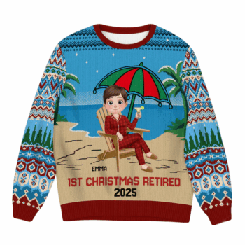 Personalised 1st Christmas Retired Ugly Sweater 2025