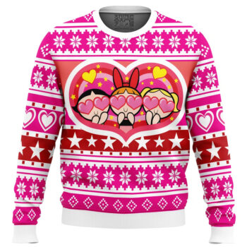Powerpuff Girls Heart Ugly Christmas Sweater 2025