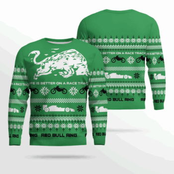 Red Bull Ring Winter Ugly Sweater 2025 Emerald Green