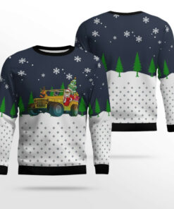 Santa Jeep Xmas Ugly Sweater 2025