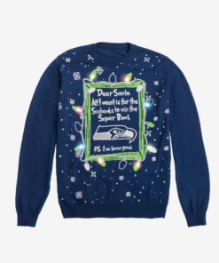 Seattle Seahawks Dear Santa Ugly Christmas Sweater 2025