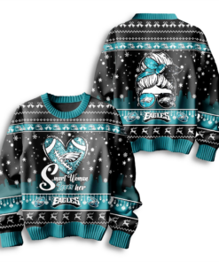 Smart Woman Loves Her Eagles Ugly Christmas Sweater 2025