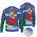 Snoopy Woodstock In Red Baron Gear Ugly Christmas Sweater 2025