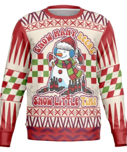 Snowman Many Beers Snow Little Time Shirt Holiday Ugly Christmas Sweater 2025