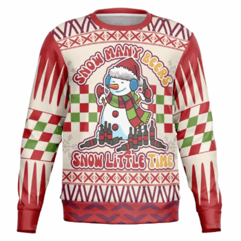 Snowman Many Beers Snow Little Time Shirt Holiday Ugly Christmas Sweater 2025