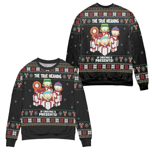 South Park The True Meaning Of Christmas Is Present Ugly Christmas Sweater South Park The True Meaning Of Christmas Is Present Ugly Christmas Sweater