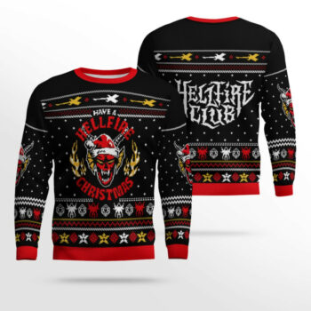 Stranger Things Hellfire Club Knit Ugly Christmas Sweater 2025