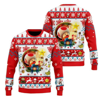 Toad Super Mario Ugly Christmas Sweater 2025