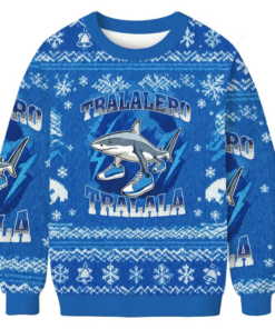 Tralalero Tralala Funny Shark Meme 2025 Christmas Ugly Sweater