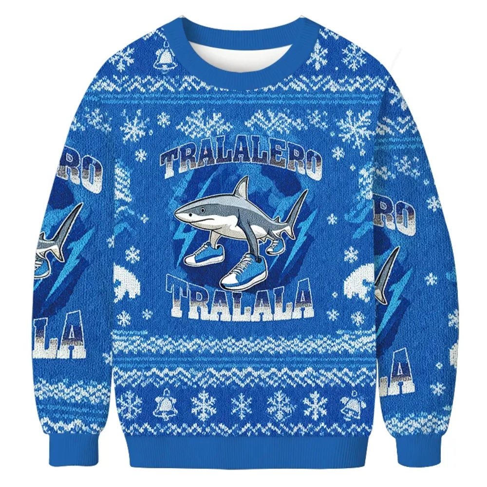Tralalero Tralala Funny Shark Meme 2025 Christmas Ugly Sweater Tralalero Tralala Funny Shark Meme 2025 Christmas Ugly Sweater
