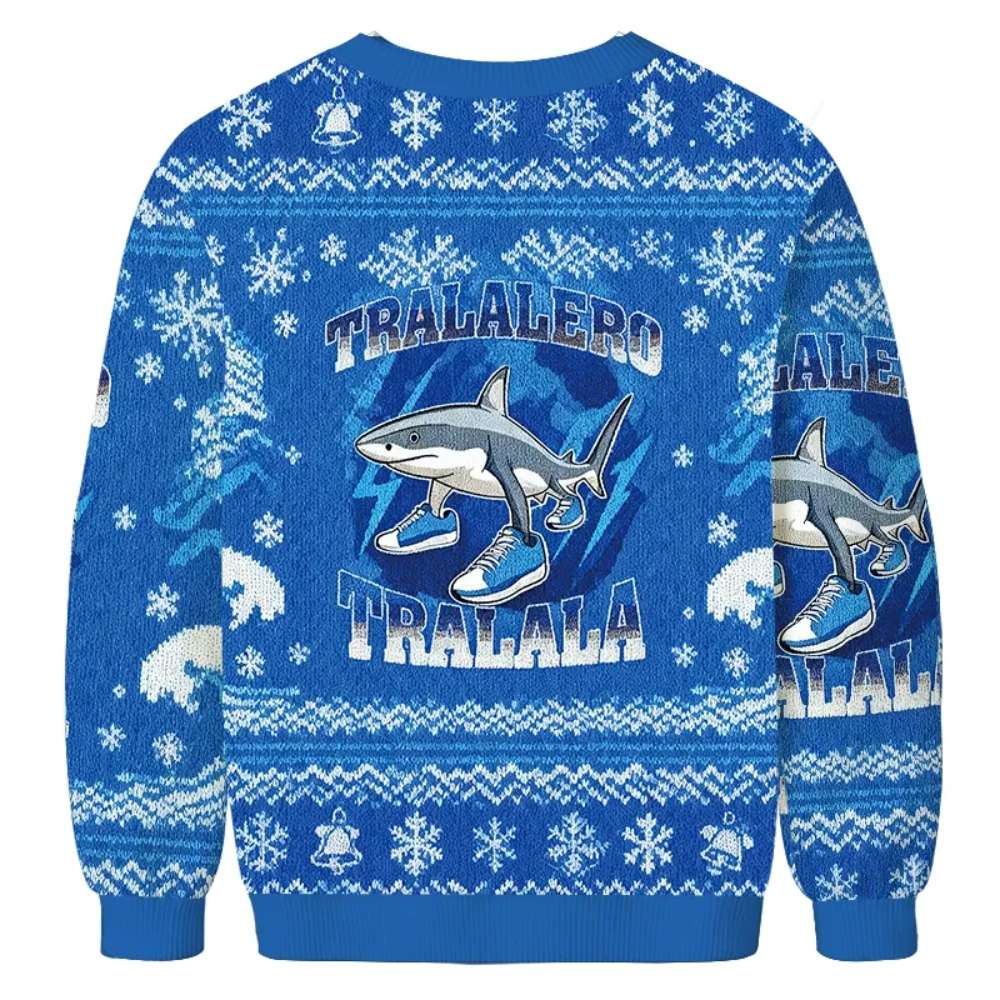 Tralalero Tralala Funny Shark Meme 2025 Christmas Ugly Sweater Tralalero Tralala Funny Shark Meme 2025 Christmas Ugly Sweater