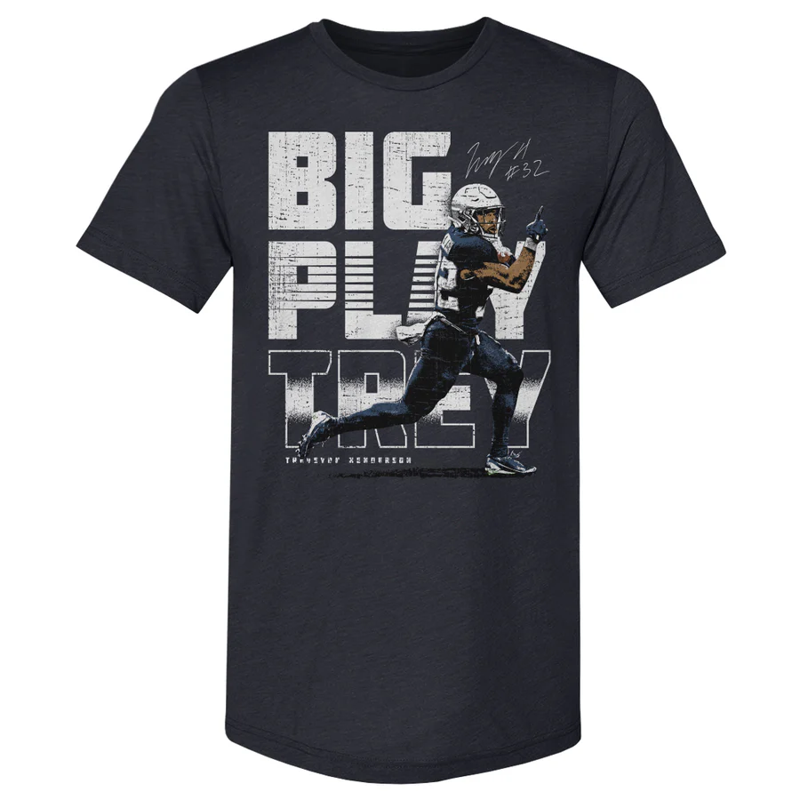 TreVeyon Henderson New England Big Play Trey T-Shirt TreVeyon Henderson New England Big Play Trey T-Shirt