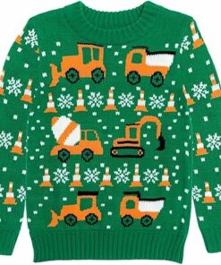 Tstars Construction Trucks Ugly Christmas Sweater 2025