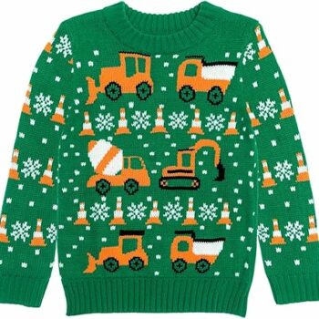Tstars Construction Trucks Ugly Christmas Sweater 2025