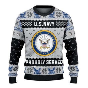 US Navy 250th Years USA Ugly Christmas Sweater