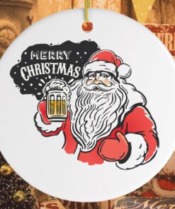 Vintage Santa Claus with Beer Christmas Ornament