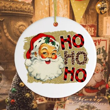 Vintage Santa Ho Ho Ho Christmas Ornament