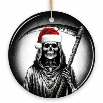 Haunting Santa Grim Reaper Ornament, Spooky Christmas Decor for Unique Halloween Tree Gift