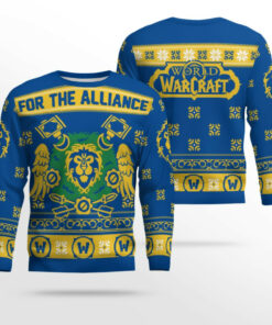 World of Warcraft For The Alliance Wreath Holiday Ugly Sweater 2025