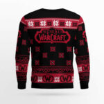 World of Warcraft For The Horde Wreath Holiday Ugly Sweater 2025