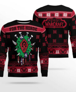 World of Warcraft For The Horde Wreath Holiday Ugly Sweater 2025