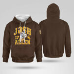 Wyoming Cowboys Josh Allen Number 17 Hoodie Brown
