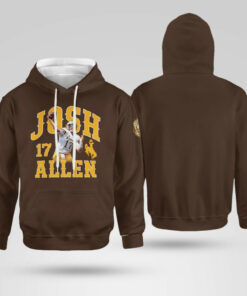 Wyoming Cowboys Josh Allen Number 17 Hoodie Brown