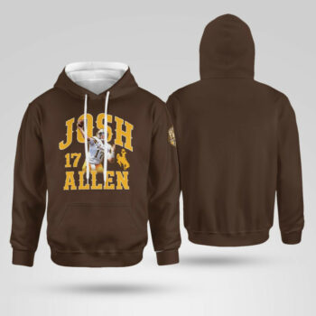 Wyoming Cowboys Josh Allen Number 17 Hoodie Brown