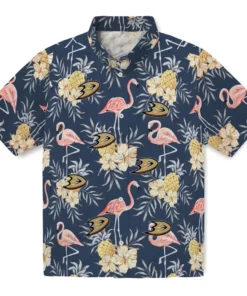 Anaheim Ducks Hawaiian Shirt - Flamingo Hibiscus