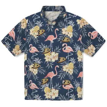 Anaheim Ducks Hawaiian Shirt - Flamingo Hibiscus