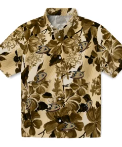 Anaheim Ducks Hawaiian Shirt - Hibiscus Arrangement