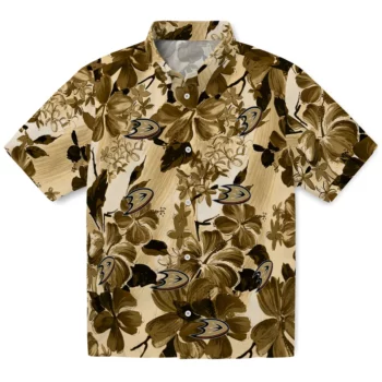 Anaheim Ducks Hawaiian Shirt - Hibiscus Arrangement