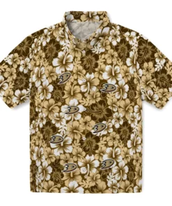 Anaheim Ducks Hawaiian Shirt - Hibiscus Blooms